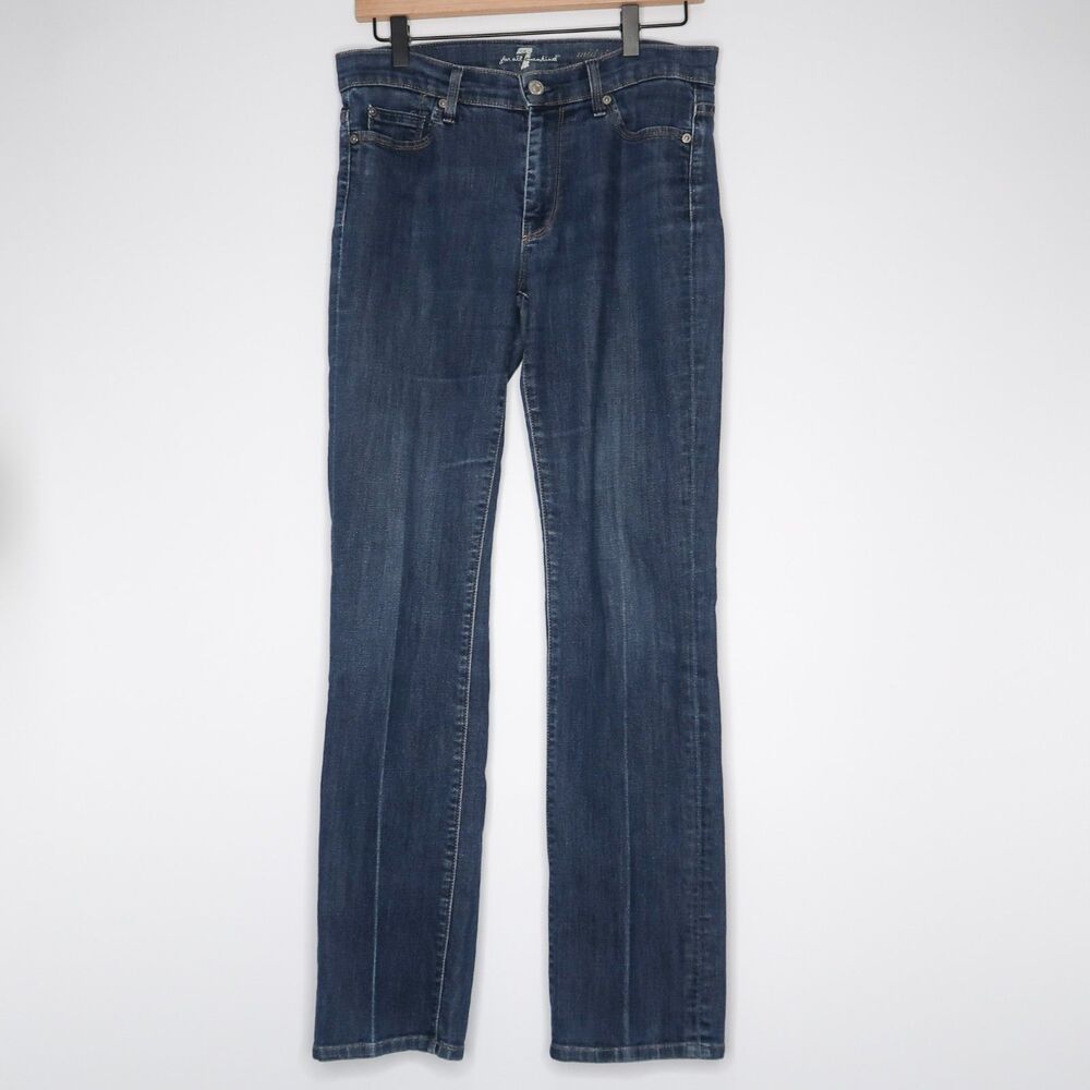 7 For All Mankind Jeans Womens Size 28 Blue Mid Rise Straight Leg